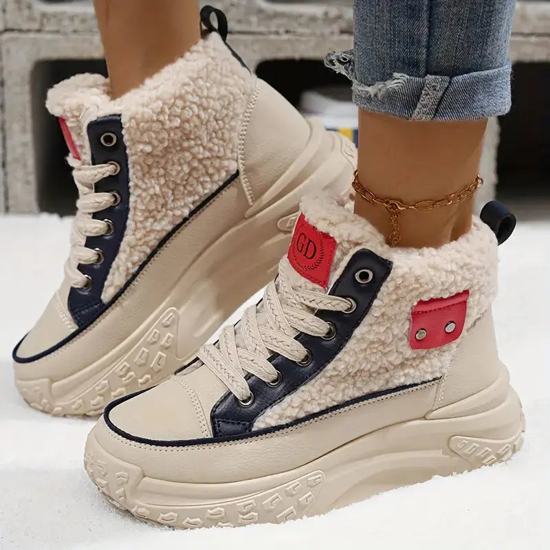 Gemütliche Fleece-gefütterte Schneestiefel Für Lässigen Winterstil Für Frauen Mivona