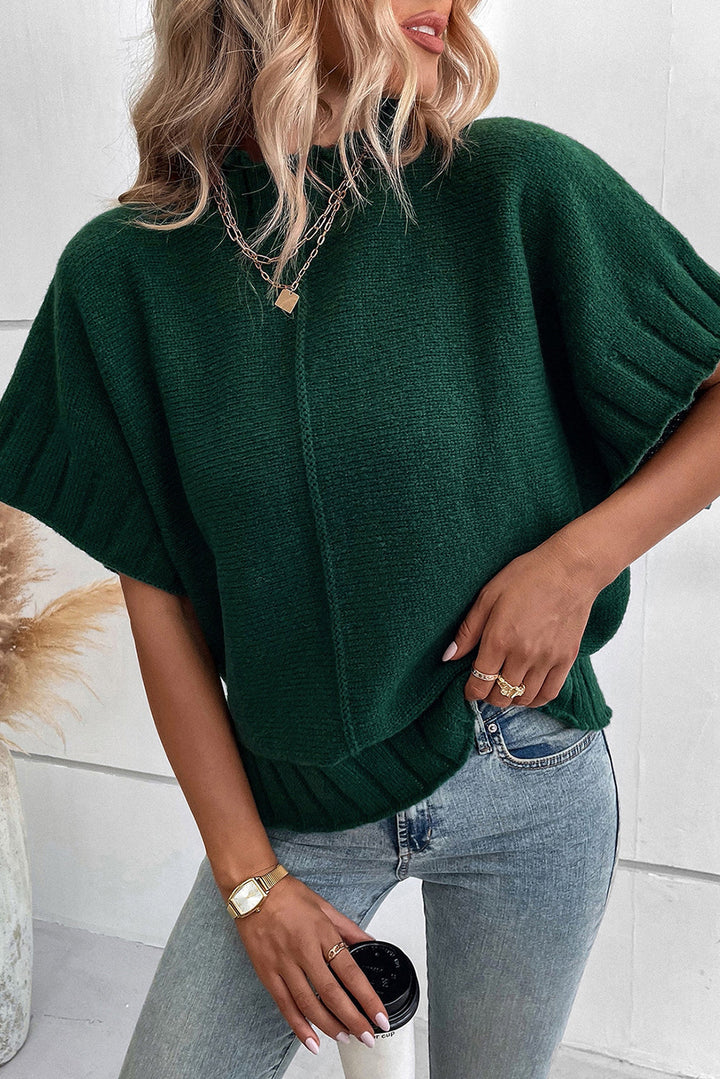 Strickpullover Mit Fledermaus-Kurzärmeln Für Frauen Mivona