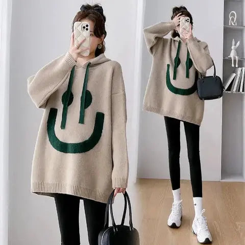 Gemütlicher Hoodie Mit Smiley-Print Für Frauen Mivona