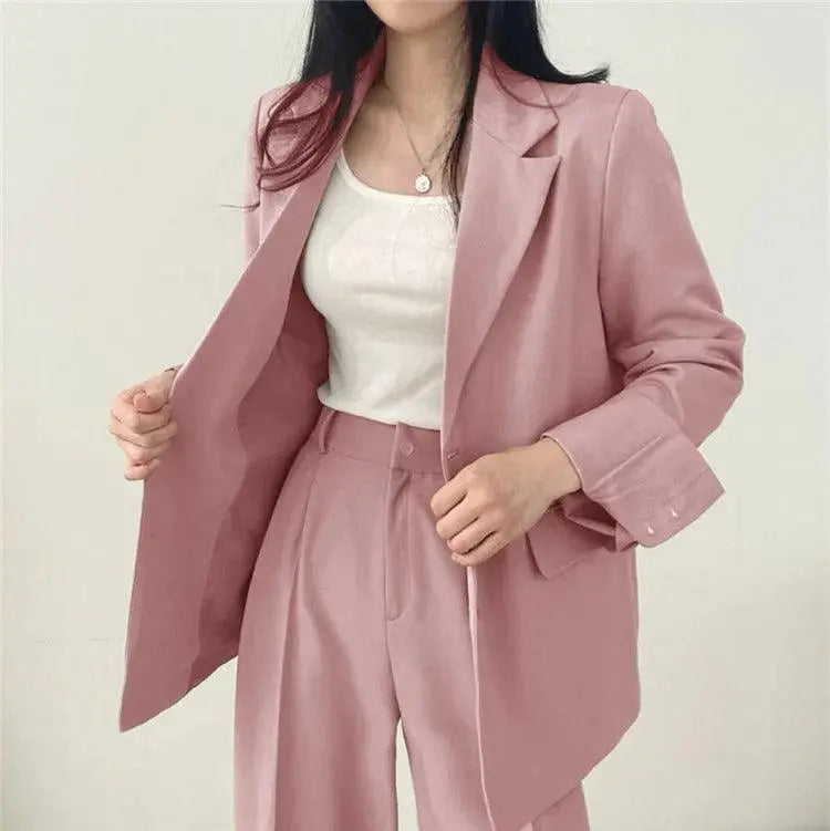 Elegantes Tailliertes Blazer und Gerade Hose Set Für Frauen Mivona