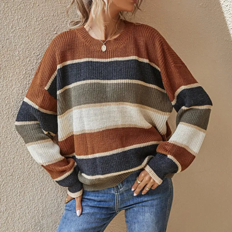 Locker Geschnittenen Rundhals-Pullover für Frauen Mivona