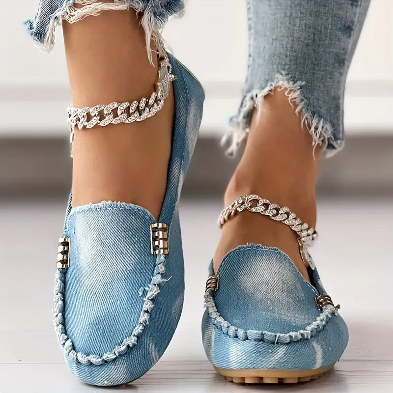 Loafers mit Denim-Design und entspanntem Sitz Für Frauen Mivona