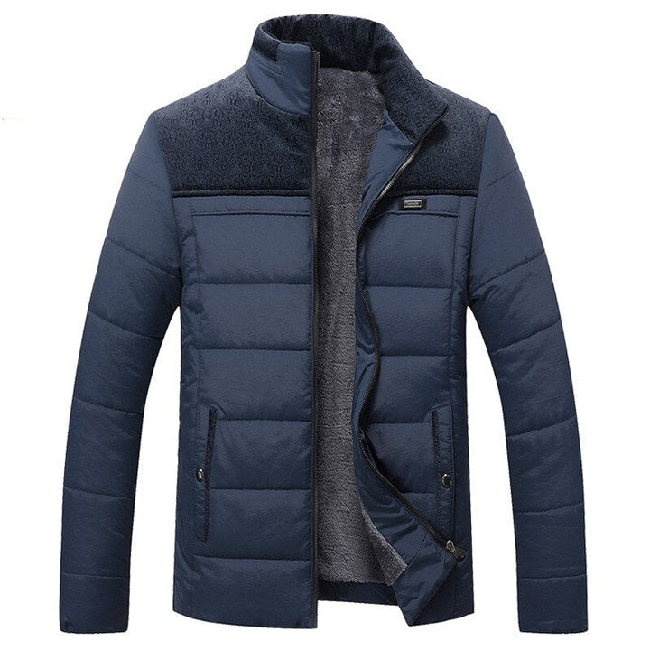 Herren Winterjacke Mit Hohem Kragen Und Reißverschluss Frontdesign