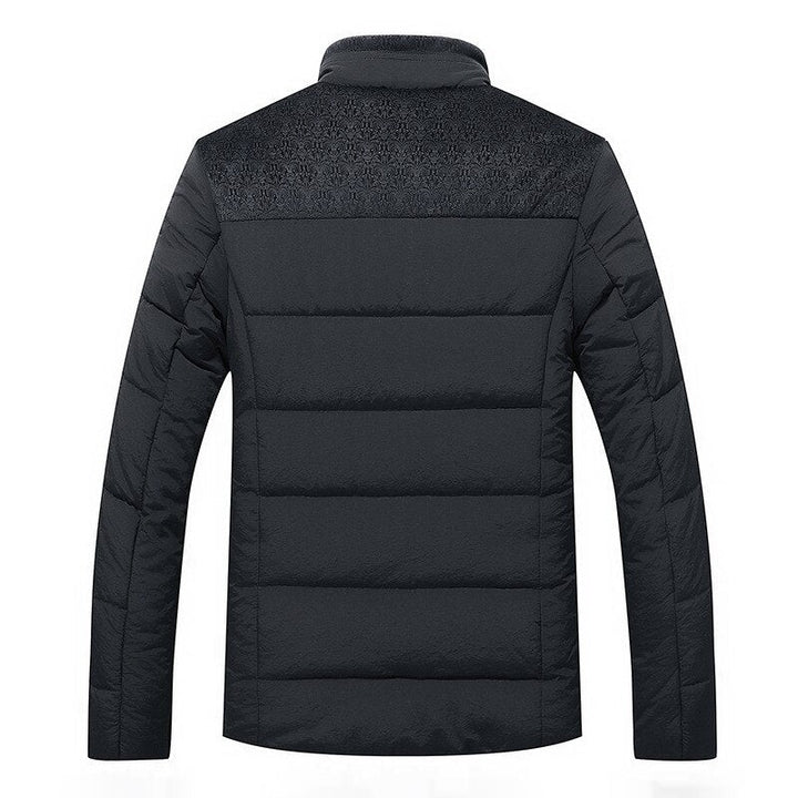 Herren Winterjacke Mit Hohem Kragen Und Reißverschluss Frontdesign