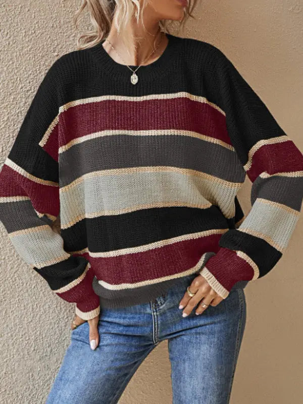 Locker Geschnittenen Rundhals-Pullover für Frauen Mivona