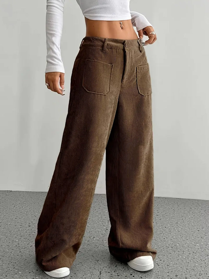 Cordhose mit Weitem Bein Für Frauen