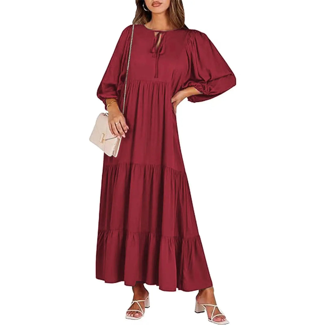 Vintage-Boho-Kleid mit floralem Muster Für Frauen Mivona