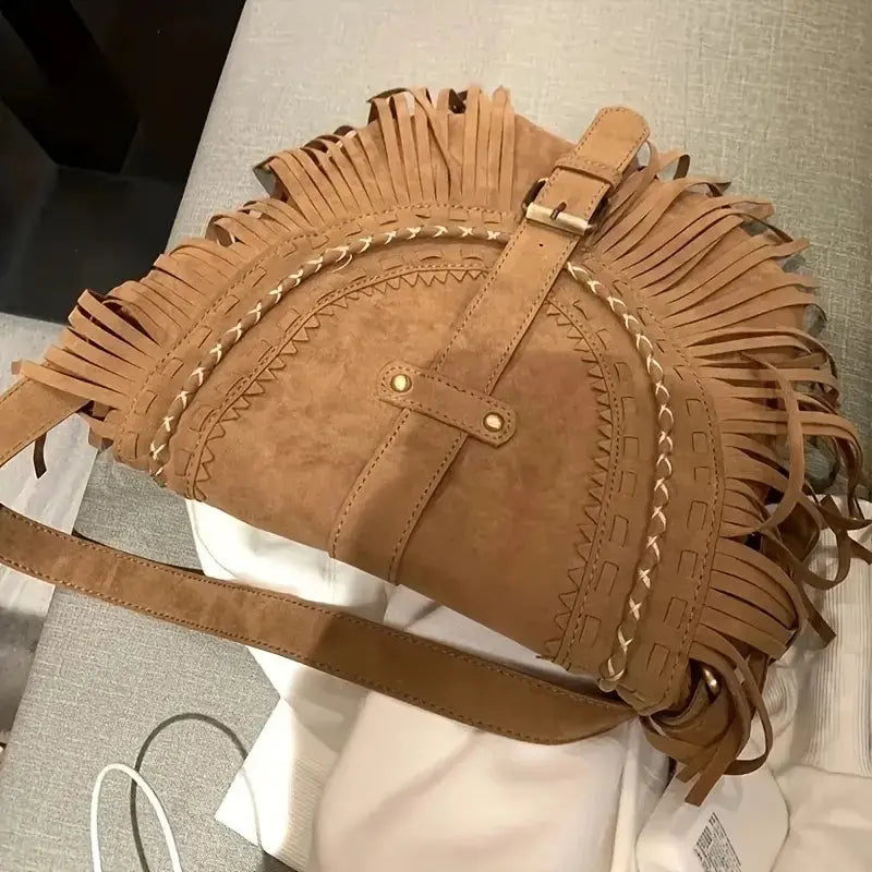 Wildleder-Schultertasche mit Zeitloser Eleganz für Damen Mivona