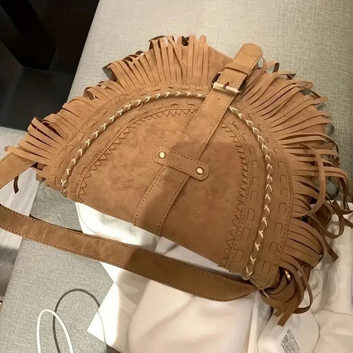 Wildleder-Schultertasche mit Zeitloser Eleganz für Damen Mivona