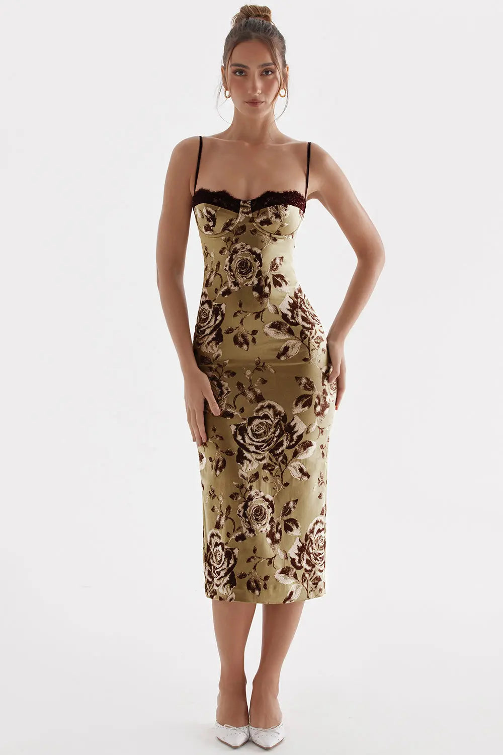 Midikleid mit Blumenmuster und müheloser Eleganz für Frauen Mivona