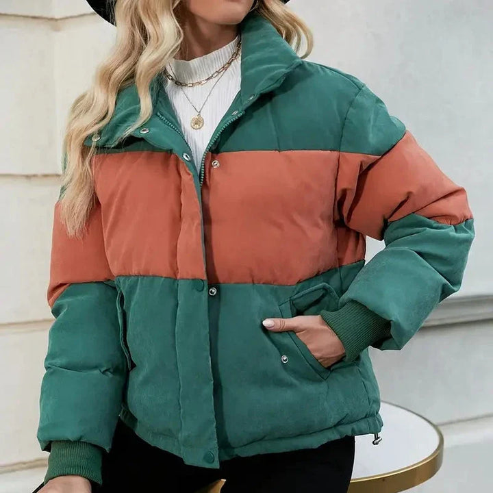 Lässige grün-orange Thermojacke Für Frauen Mivona