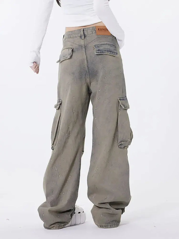Retro Asymmetrische Waschjeans mit Einzigartigem Design für Frauen Mivona