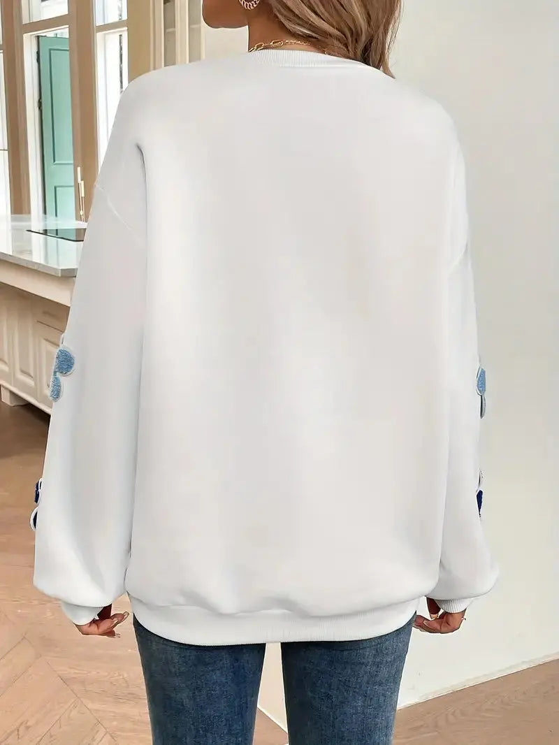 Weiches Baumwoll-Sweatshirt mit Floralem Muster für Damen Mivona