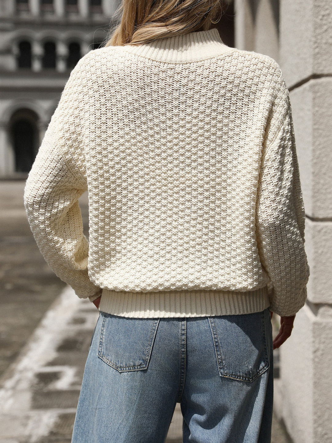 Klassischer Langarm-Mock-Neck-Pullover Für Frauen Mivona