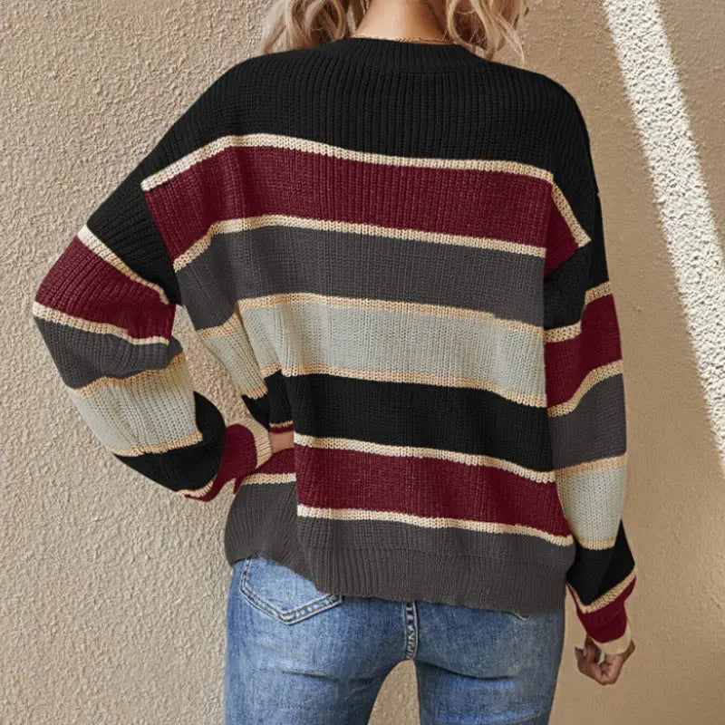 Locker Geschnittenen Rundhals-Pullover für Frauen Mivona