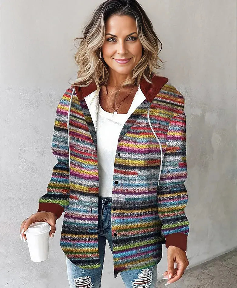 Bunte Kapuzenjacke mit kräftigem Stil für Damen Mivona