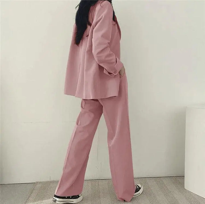 Elegantes Tailliertes Blazer und Gerade Hose Set Für Frauen Mivona