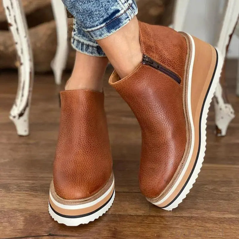 Stilvolle Plateau-Stiefeletten Für Frauen Mivona