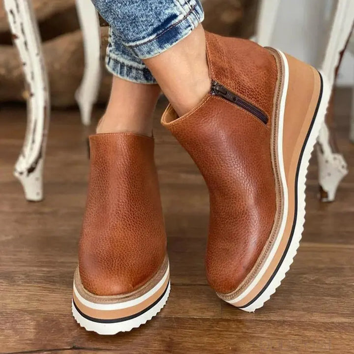 Stilvolle Plateau-Stiefeletten Für Frauen Mivona