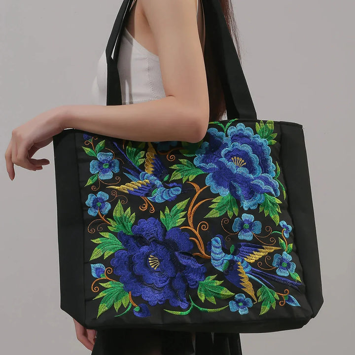Bestickte Tote Bag mit kreativem Detail für Frauen