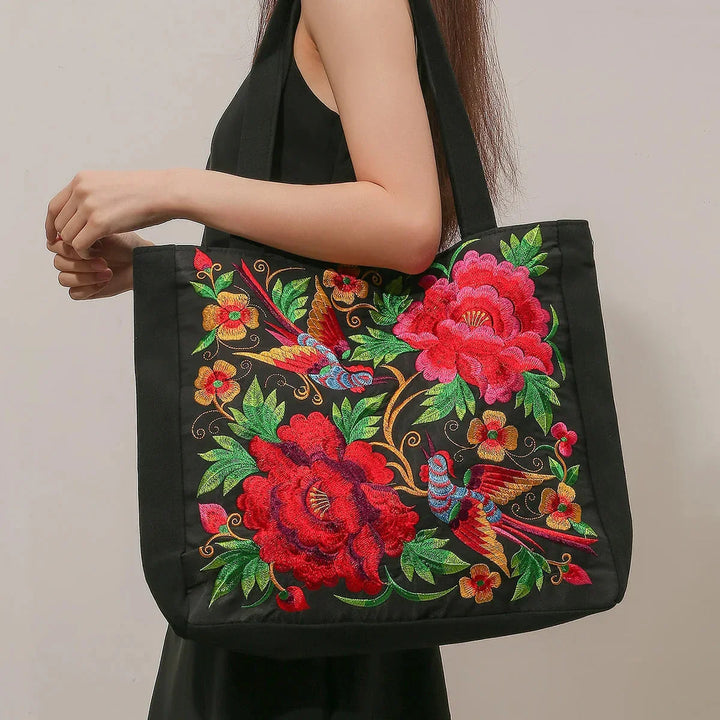 Bestickte Tote Bag mit kreativem Detail für Frauen
