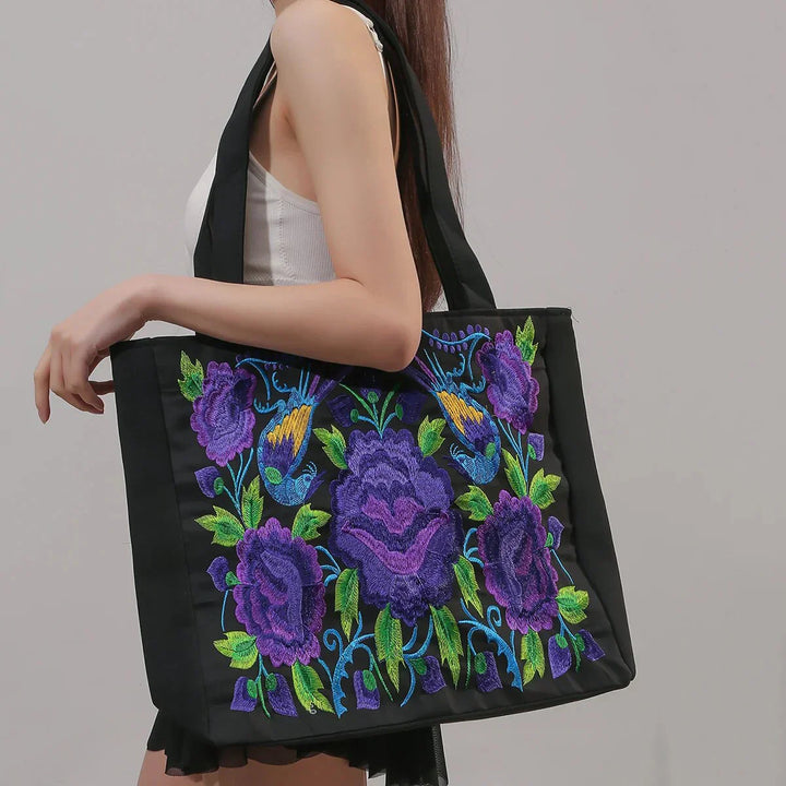 Bestickte Tote Bag mit kreativem Detail für Frauen