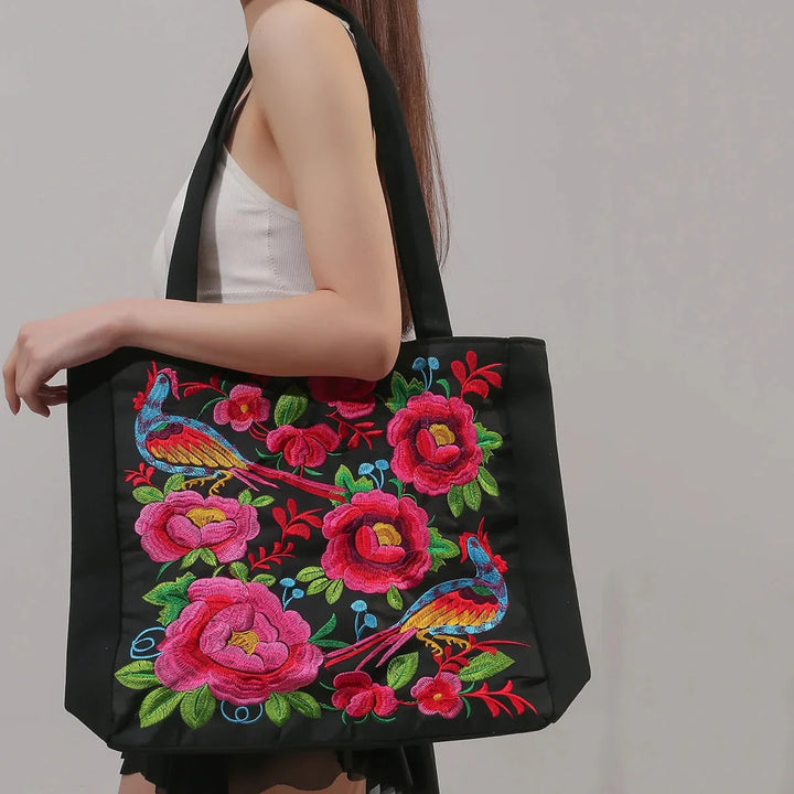 Bestickte Tote Bag mit kreativem Detail für Frauen