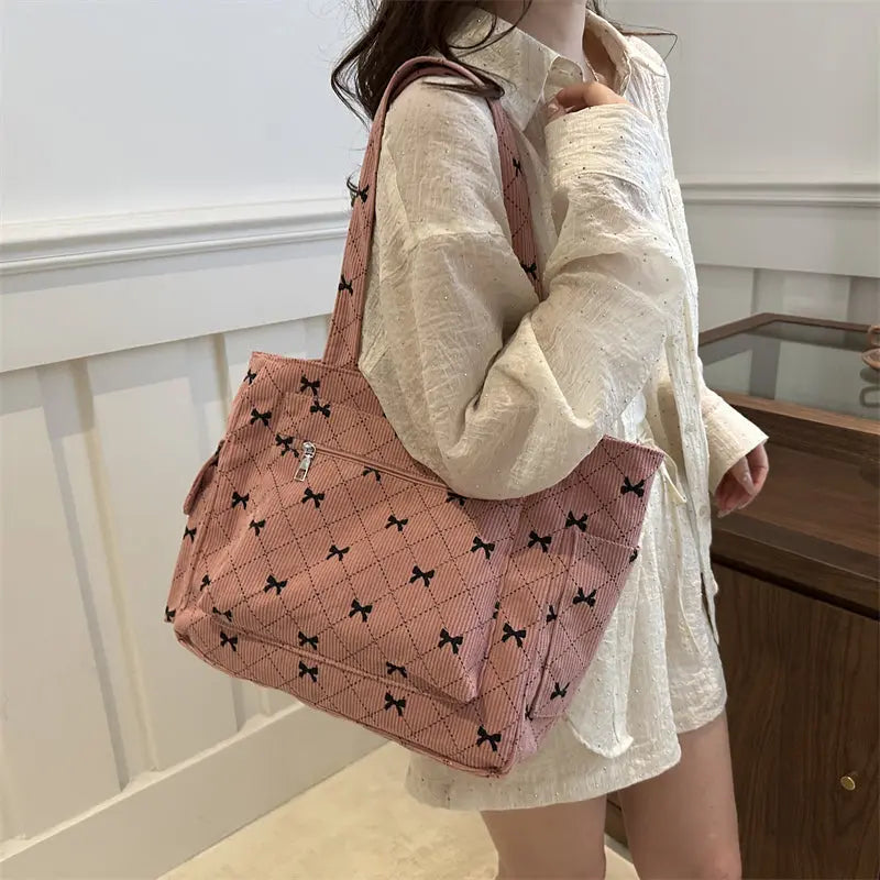 Tote Bag mit Schleifenmuster und femininer Ausstrahlung für Frauen Mivona