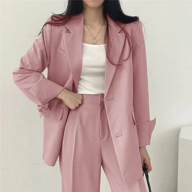 Elegantes Tailliertes Blazer und Gerade Hose Set Für Frauen Mivona