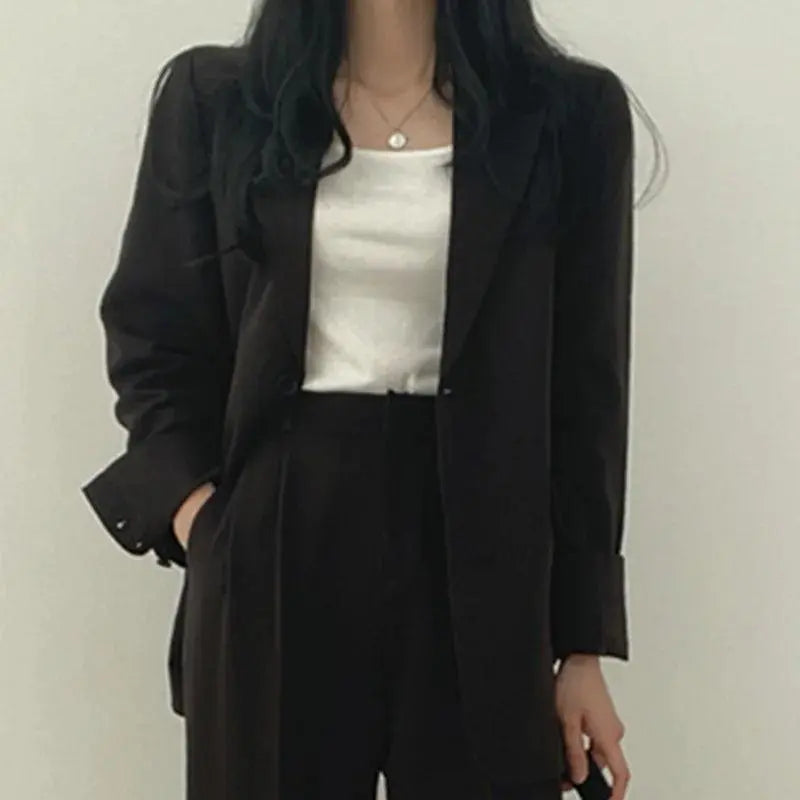 Elegantes Tailliertes Blazer und Gerade Hose Set Für Frauen Mivona