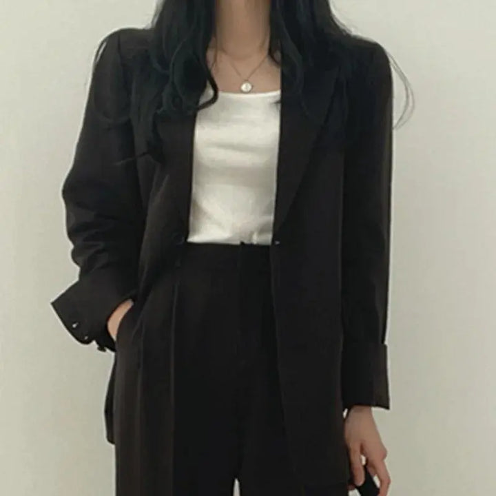 Elegantes Tailliertes Blazer und Gerade Hose Set Für Frauen Mivona