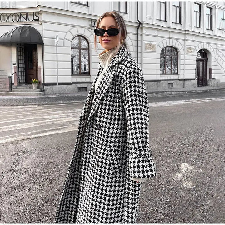 Gemusterter Trenchcoat mit tailliertem Schnitt für Frauen Mivona