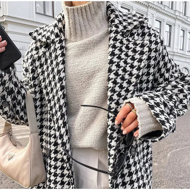 Gemusterter Trenchcoat mit tailliertem Schnitt für Frauen Mivona