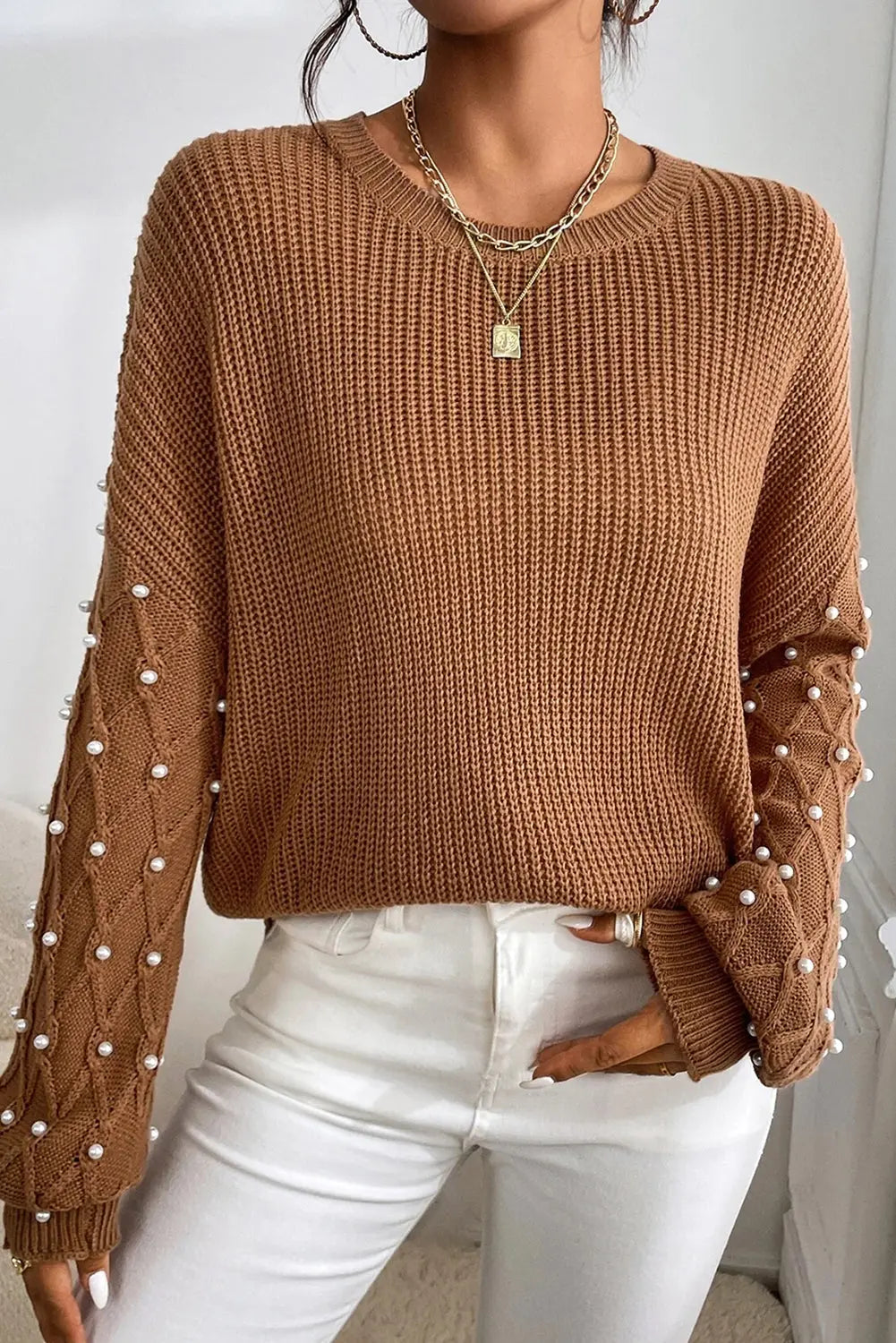 Klassischer Strickpullover Mit Rundhalsausschnitt Für Frauen Mivona
