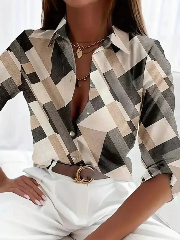 Bluse mit Blumenmuster und Knopfdetails für feminine Eleganz für Damen Mivona