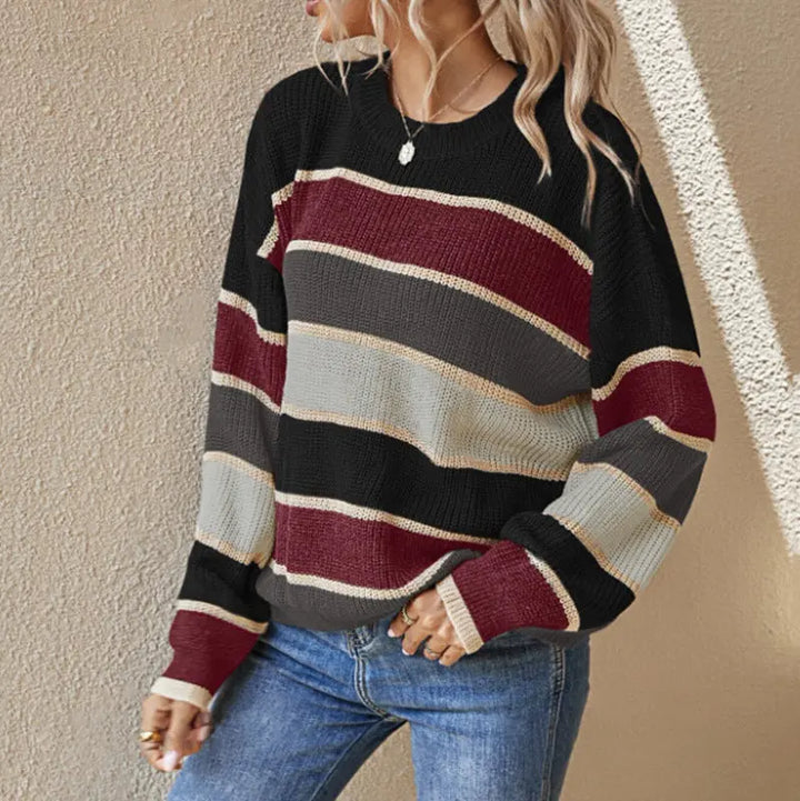Locker Geschnittenen Rundhals-Pullover für Frauen Mivona