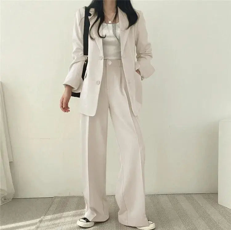 Elegantes Tailliertes Blazer und Gerade Hose Set Für Frauen Mivona