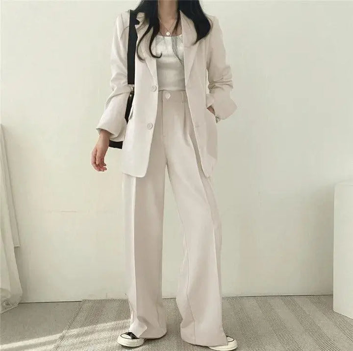 Elegantes Tailliertes Blazer und Gerade Hose Set Für Frauen Mivona