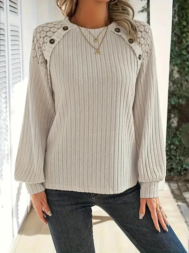 Modisches Strickspitzen-Top mit Eleganten Details für Damen Mivona