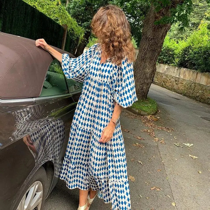 Vintage-Boho-Kleid mit floralem Muster Für Frauen Mivona