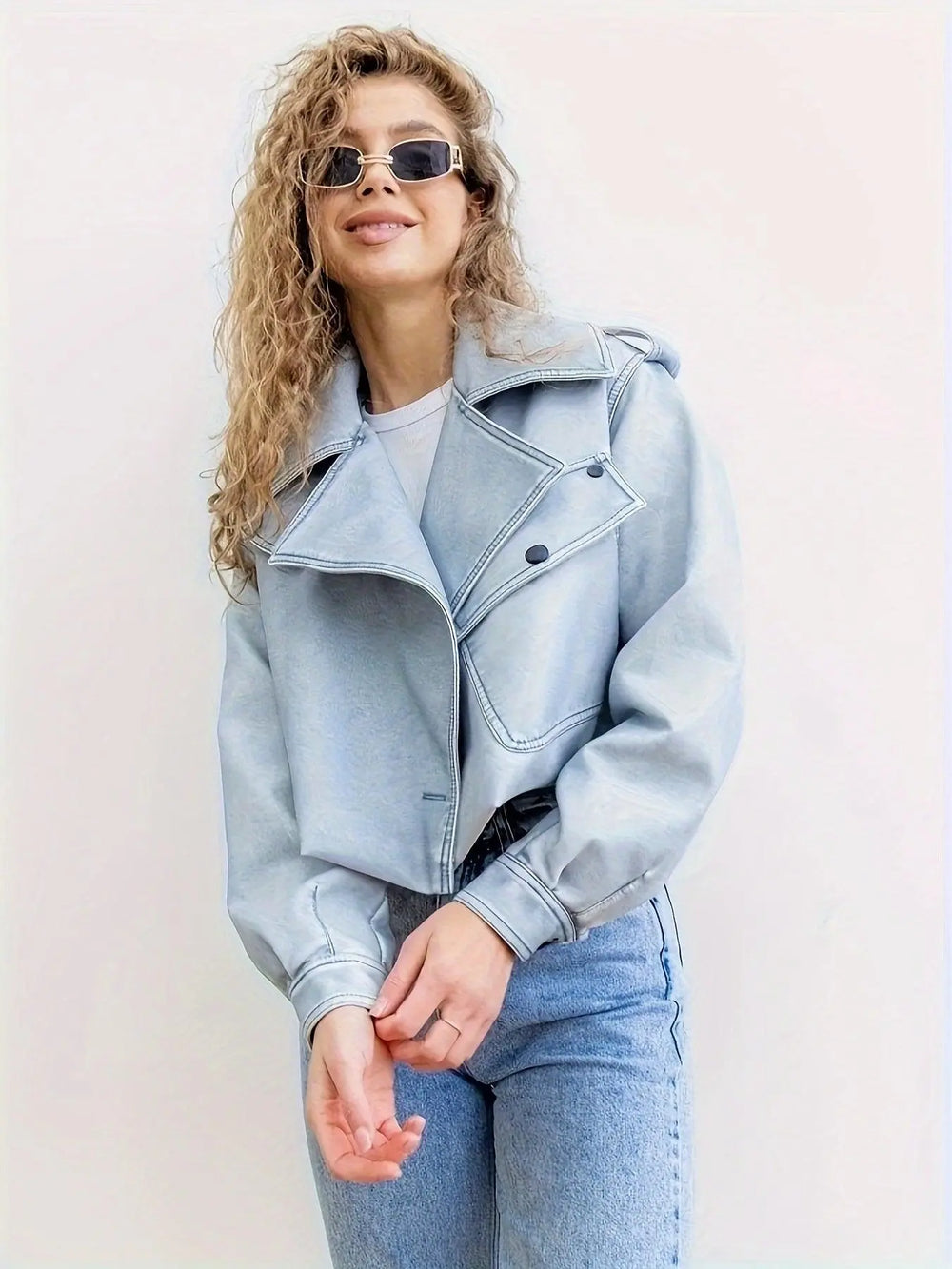 Moderner Oversized Cropped Mantel Für Frauen Mivona