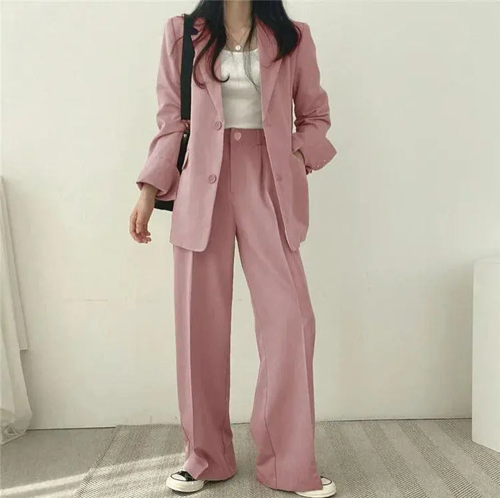 Elegantes Tailliertes Blazer und Gerade Hose Set Für Frauen Mivona