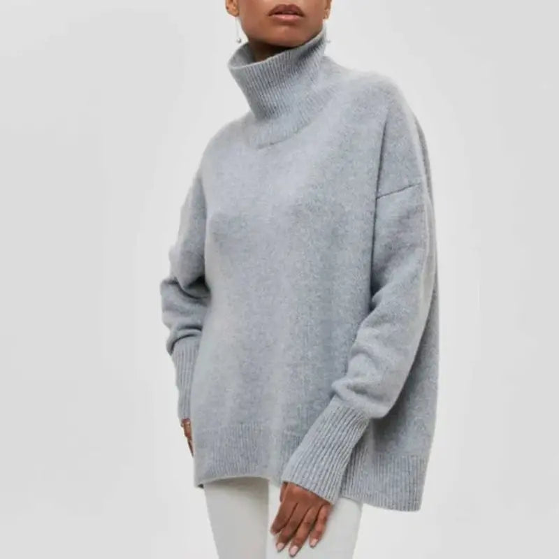 Oversize-Warmer Rollkragenpullover in schlichtem Design für Frauen Mivona