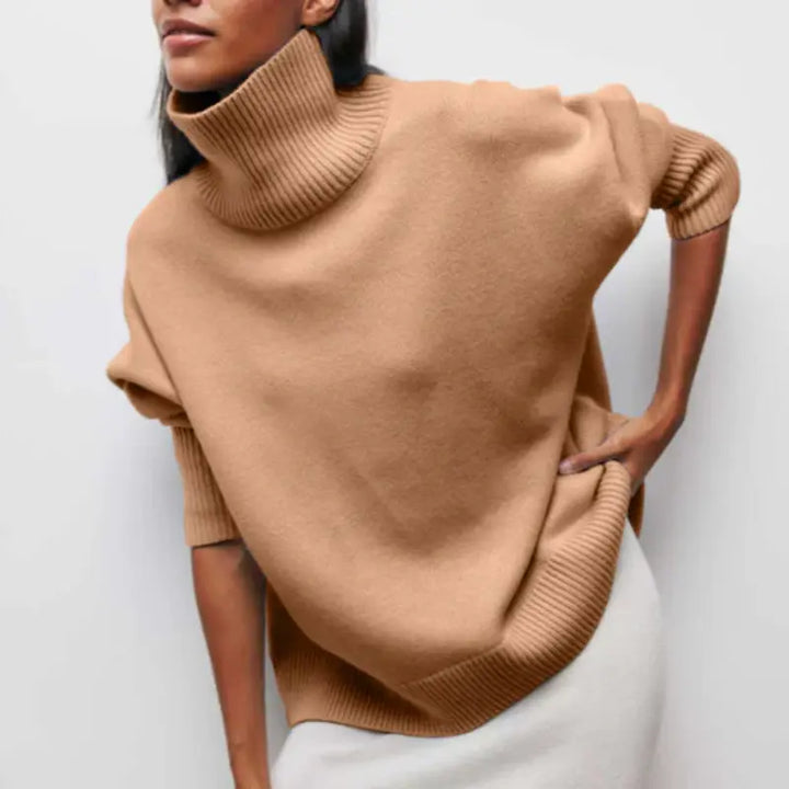 Oversize-Warmer Rollkragenpullover in schlichtem Design für Frauen Mivona