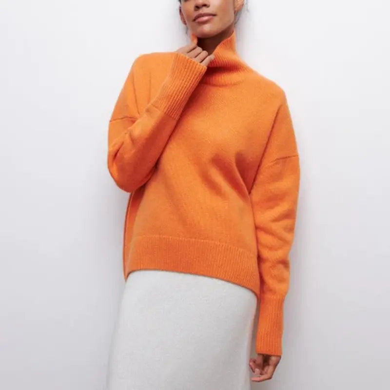 Oversize-Warmer Rollkragenpullover in schlichtem Design für Frauen Mivona