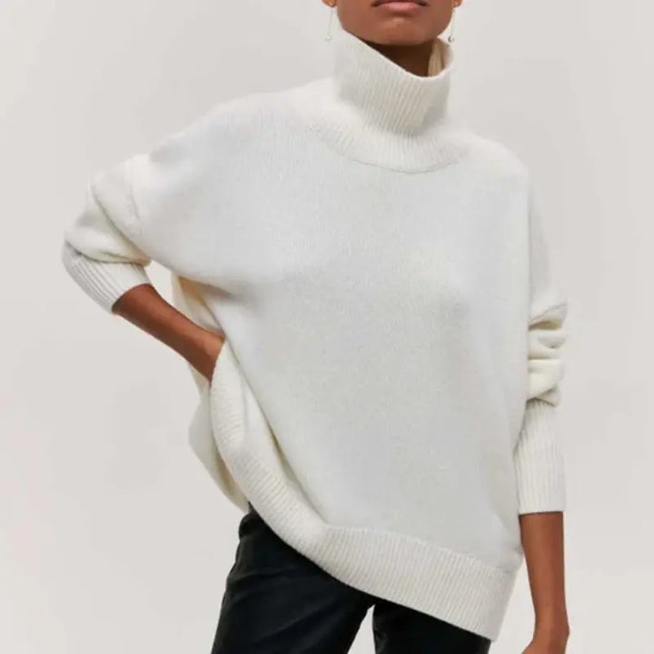 Oversize-Warmer Rollkragenpullover in schlichtem Design für Frauen Mivona