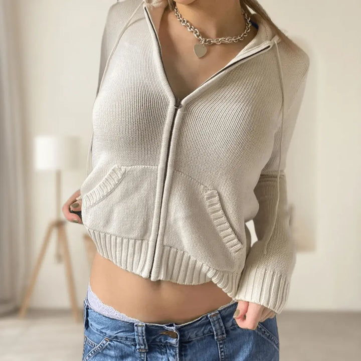 Bequemer Zip-Up-Pullover mit Taschen Für Frauen Mivona