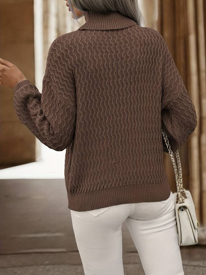 Eleganter Strick-Rollkragenpullover Für Raffinierten Stil Für Frauen Mivona