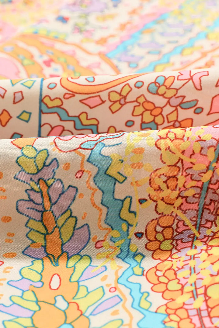 Boho-Hemd mit Paisley-Muster und Rüschen Für Frauen Mivona