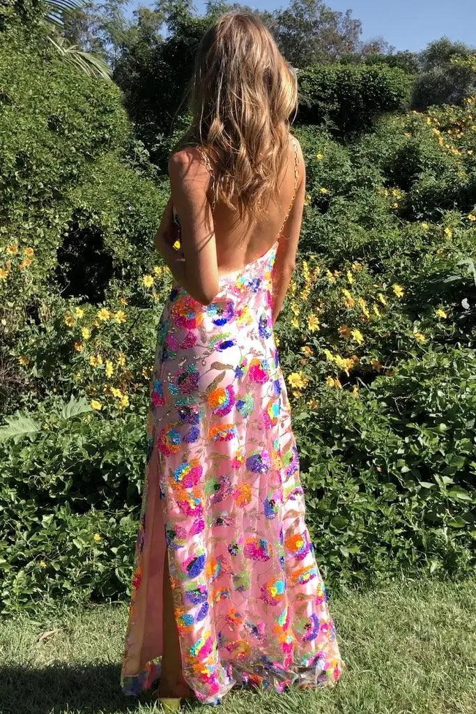 Elegantes Florales Midikleid Mit Schlitz Für Frauen Mivona